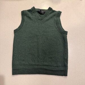 Green Wool V-Neck Sweater Vest | Youth 10-12 | Dark Academia | Preppy Layers